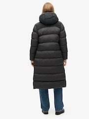 Superdry Black Grid Ripstop Longline Puffer Jacket - Image 2 of 6