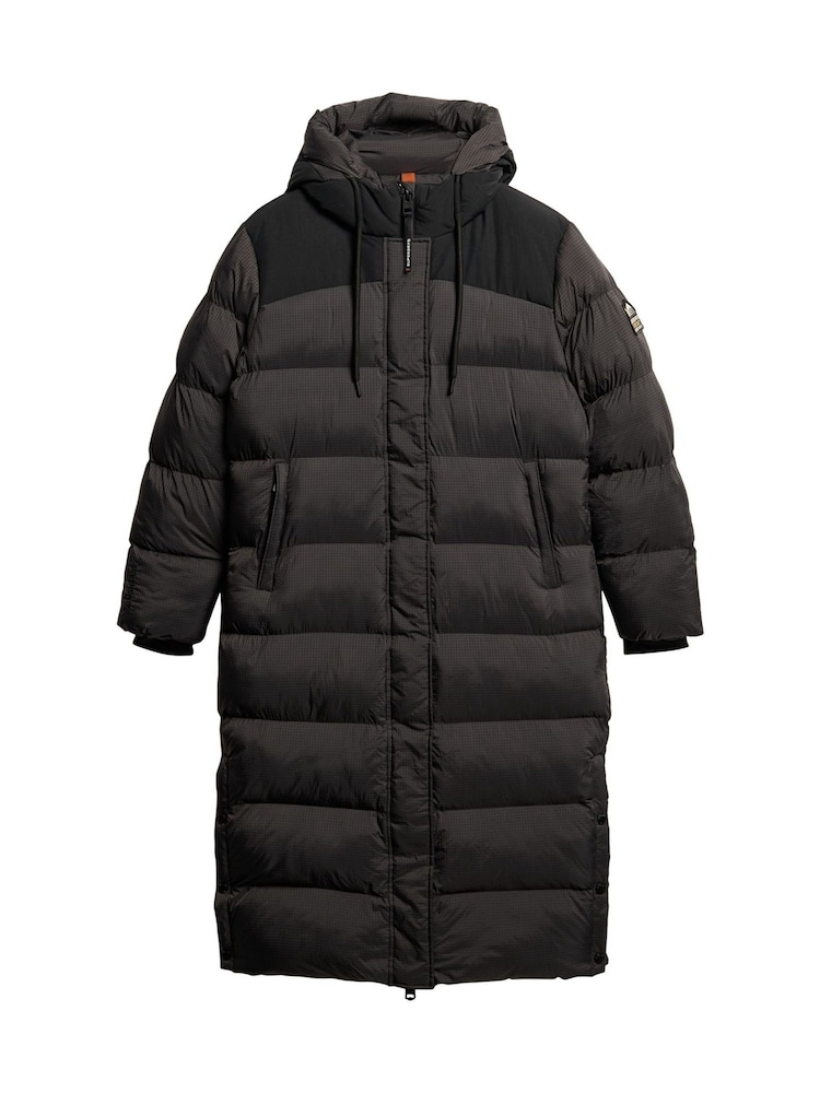 Superdry Black Grid Ripstop Longline Puffer Jacket - Image 6 of 6