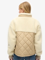 Superdry Urban Cream Workwear Fleece Hybrid Jacket - Image 2 of 7