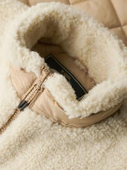 Superdry Urban Cream Workwear Fleece Hybrid Jacket - Image 6 of 7