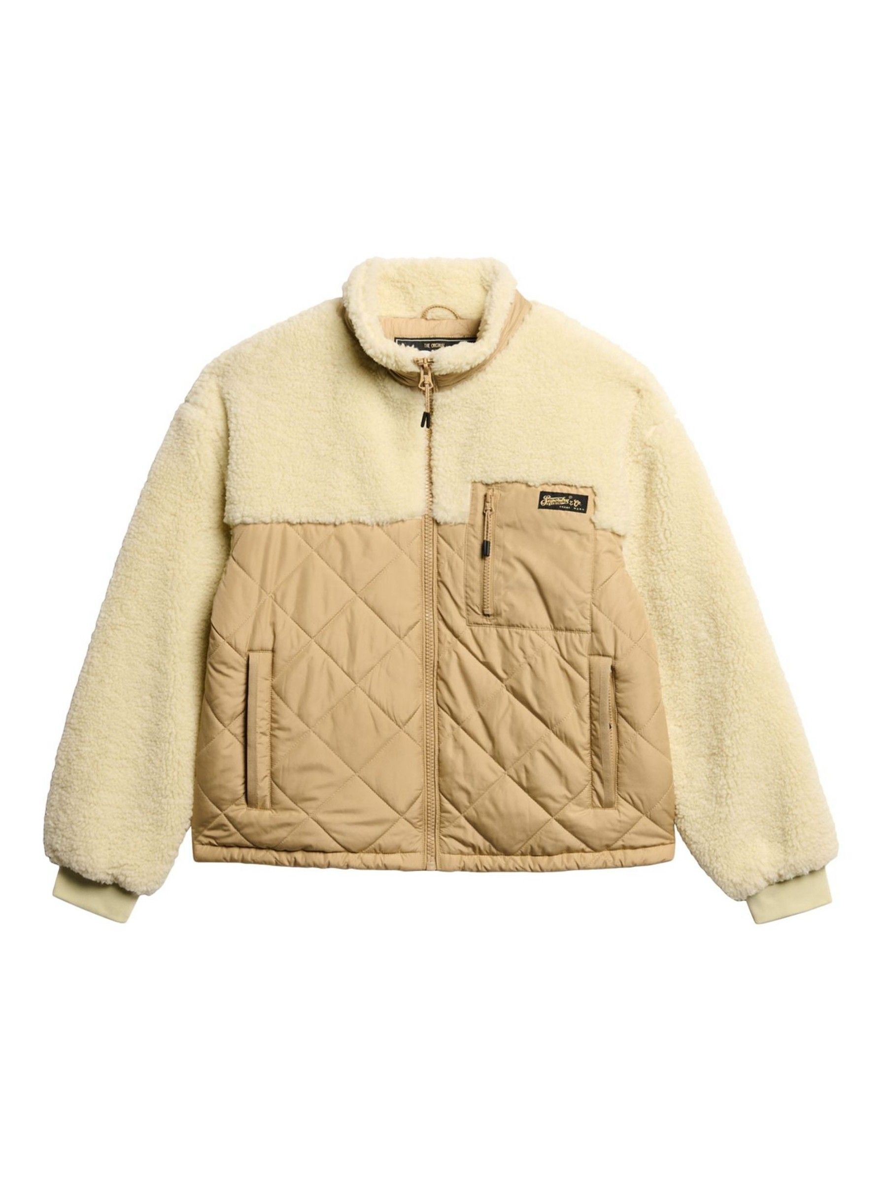 Buy Superdry Urban Cream Workwear Fleece Hybrid Jacket from the