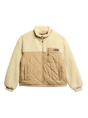 Superdry Urban Cream Workwear Fleece Hybrid Jacket - Image 8 of 9