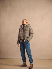 Superdry Dusty Olive Green Hooded Sports Puffer Bomber Jacket - Image 10 of 20