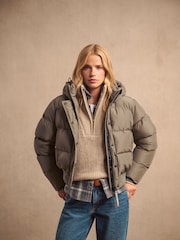 Superdry Dusty Olive Green Hooded Sports Puffer Bomber Jacket - Image 11 of 20