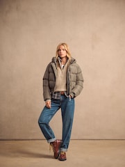 Superdry Dusty Olive Green Hooded Sports Puffer Bomber Jacket - Image 12 of 20
