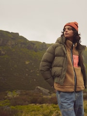 Superdry Dusty Olive Green Hooded Sports Puffer Bomber Jacket - Image 3 of 20