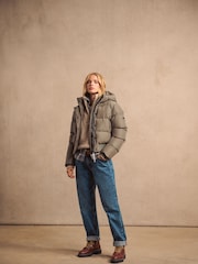 Superdry Dusty Olive Green Hooded Sports Puffer Bomber Jacket - Image 6 of 20