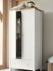 Chalk Malvern Paint Effect Double, 1 Drawer Wardrobe - Image 1 of 10