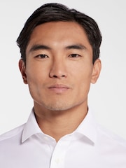 TM Lewin White Tailored Fit Non-Iron Regular Plain Twill Double Cuff Shirt - Image 4 of 8