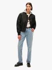 Superdry Black Hooded Bomber Jacket - Image 2 of 3