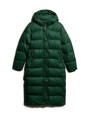 Superdry Enamel Green Tweed Longline Puffer Jacket - Image 4 of 6