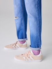 adidas Originals Pink/White Junior Gazelle Trainers - Image 1 of 10
