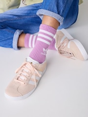 adidas Originals Pink/White Junior Gazelle Trainers - Image 4 of 10