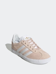 adidas Originals Pink/White Junior Gazelle Trainers - Image 6 of 10