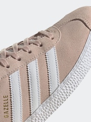 adidas Originals Pink/White Junior Gazelle Trainers - Image 8 of 10