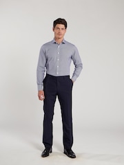 TM Lewin Blue Tailored Fit Non-Iron Regular Gingham Poplin Single Cuff Shirt - Image 1 of 8