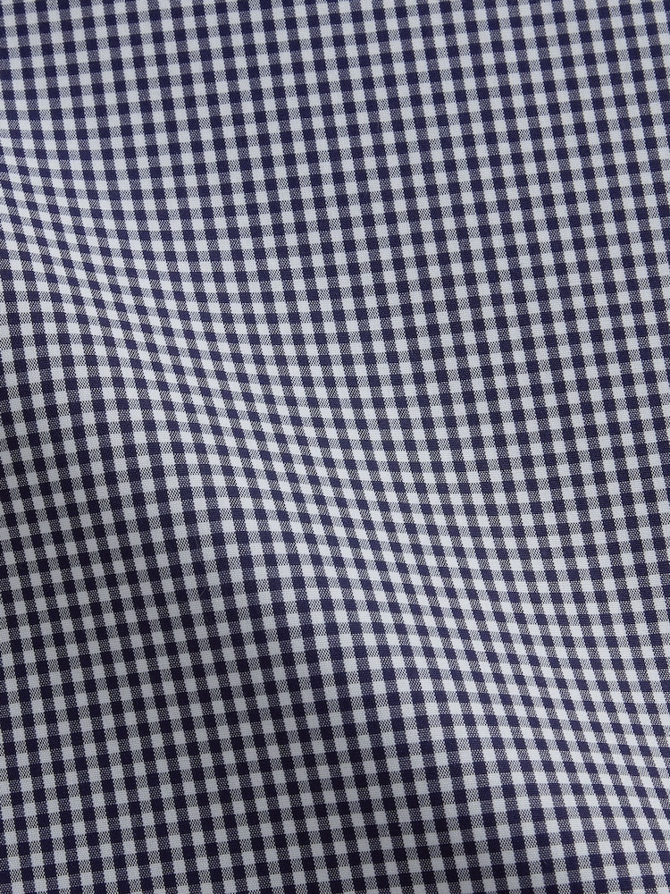 TM Lewin Blue Tailored Fit Non-Iron Regular Gingham Poplin Single Cuff Shirt - Image 8 of 8 TM Lewin Blue Tailored Fit Non-Iron Regular Gingham Poplin Single Cuff Shirt - Image 8 of 8