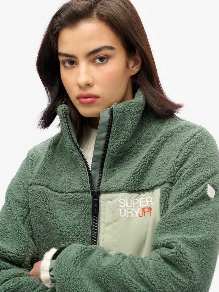 Verde caqui laurel - Superdry Chaqueta Fleece Trekker - Imagen 2 de 4