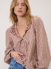 Nobodys Child Brown Isla Gingham Top - Image 1 of 5