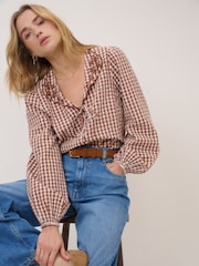 Nobodys Child Brown Isla Gingham Top - Image 3 of 5