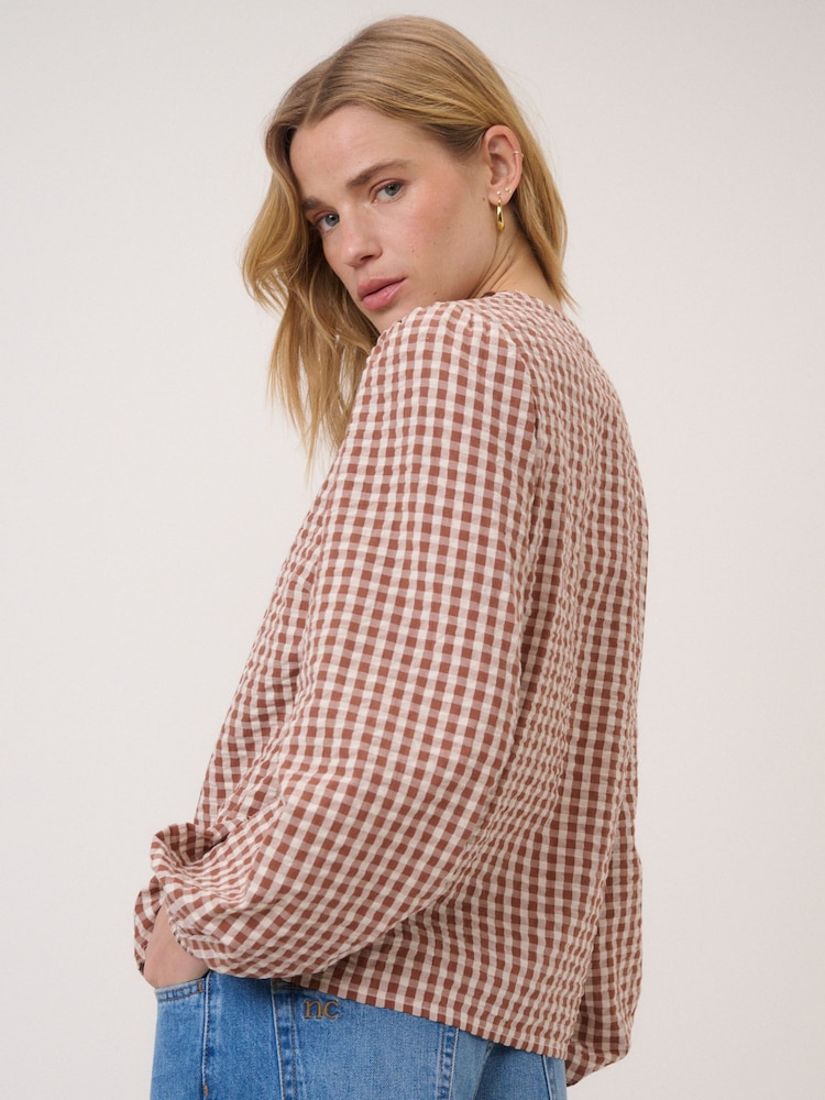 Nobodys Child Brown Isla Gingham Top - Image 5 of 5