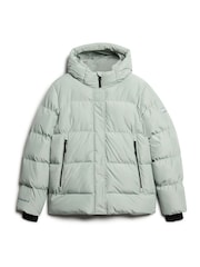 Superdry Puritan Grey Hooded 5 Baffle Sports Puffer Jacket - Image 4 of 5