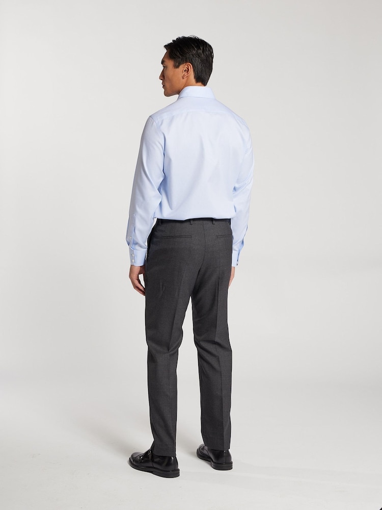 TM Lewin Blue Regular Fit Non-Iron Regular Plain Twill Single Cuff Shirt - Image 2 of 8 TM Lewin Blue Regular Fit Non-Iron Regular Plain Twill Single Cuff Shirt - Image 2 of 8