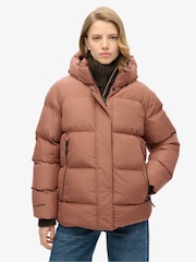 Nutmeg Spice Brown - Superdry 5 Baffle Sports Puffer-Jacke mit Kapuze - Bild 14 von 19