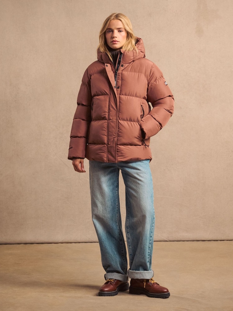 Only Sons Oversized Hooded Puffer Jacket In Brown