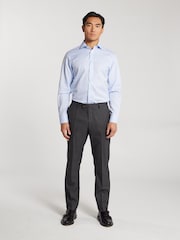 TM Lewin Blue Tailored Fit Non-Iron Regular Plain Twill Single Cuff Shirt - Image 2 of 7