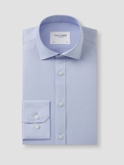 TM Lewin Blue Tailored Fit Non-Iron Regular Plain Twill Single Cuff Shirt - Image 5 of 7
