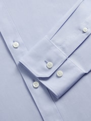 TM Lewin Blue Tailored Fit Non-Iron Regular Plain Twill Single Cuff Shirt - Image 7 of 7