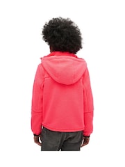 Superdry Hyper Fire Pink Hooded Cream Fleece Trekker Jacket - Image 2 of 7