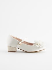 Ivory Corsage Flower Bridesmaid Heel Shoes - Image 2 of 6