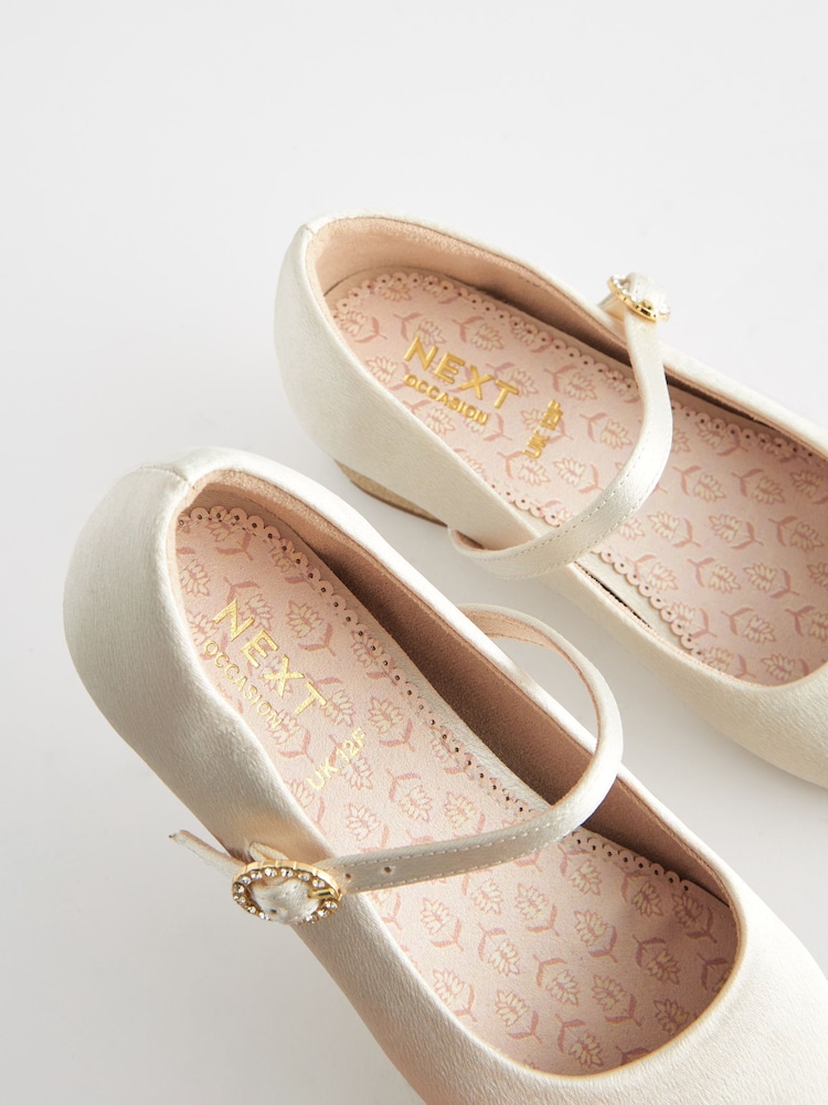 Ivory Standard Fit (F) Mary Jane Flower Girl Heel Shoes - Image 4 of 6