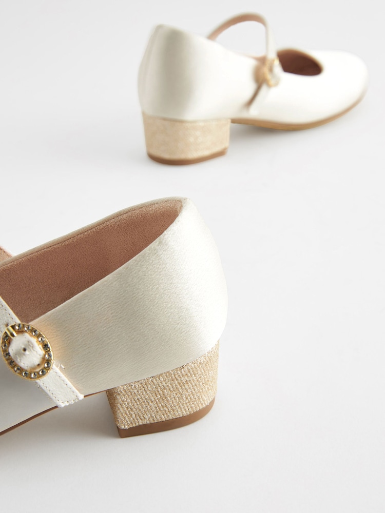 Ivory Standard Fit (F) Mary Jane Flower Girl Heel Shoes - Image 5 of 6