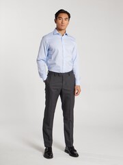 TM Lewin Blue Skinny Fit Non-Iron Regular Plain Twill Single Cuff Shirt - Image 3 of 8