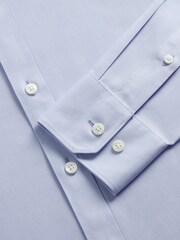TM Lewin Blue Skinny Fit Non-Iron Regular Plain Twill Single Cuff Shirt - Image 7 of 8
