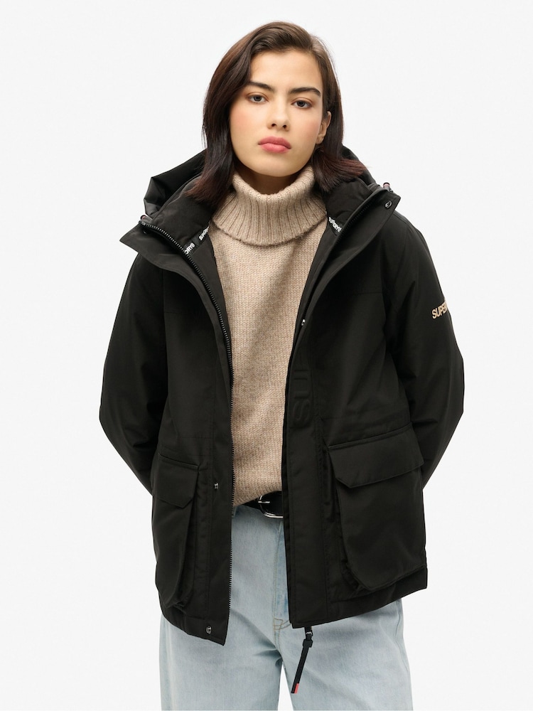 Superdry Black Hood Ultimate Windbreaker Jacket - Image 1 of 4