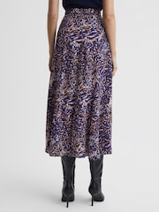 Reiss Blue Katia Printed Midi Skirt - Image 5 of 6