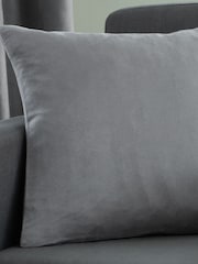 Catherine Lansfield Grey Faux Suede Cushion - Image 1 of 2