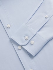 TM Lewin Blue Tailored Fit Non-Iron Regular Plain Poplin Single Cuff Shirt - Image 2 of 2