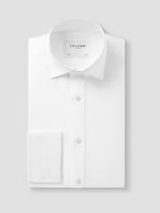 TM Lewin White Skinny Fit Non-Iron Regular Plain Twill Double Cuff Shirt - Image 4 of 7
