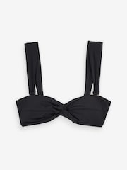 Black Soft Twist Bandeau Bikini Top - Image 6 of 7