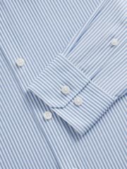 TM Lewin Blue Skinny Fit Non-Iron Regular Bengal Single Cuff Shirt - Image 7 of 8