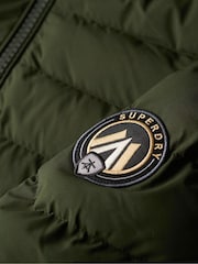 Superdry Olive Green Fuji Faux Fur Hood Padded Jacket - Image 3 of 5
