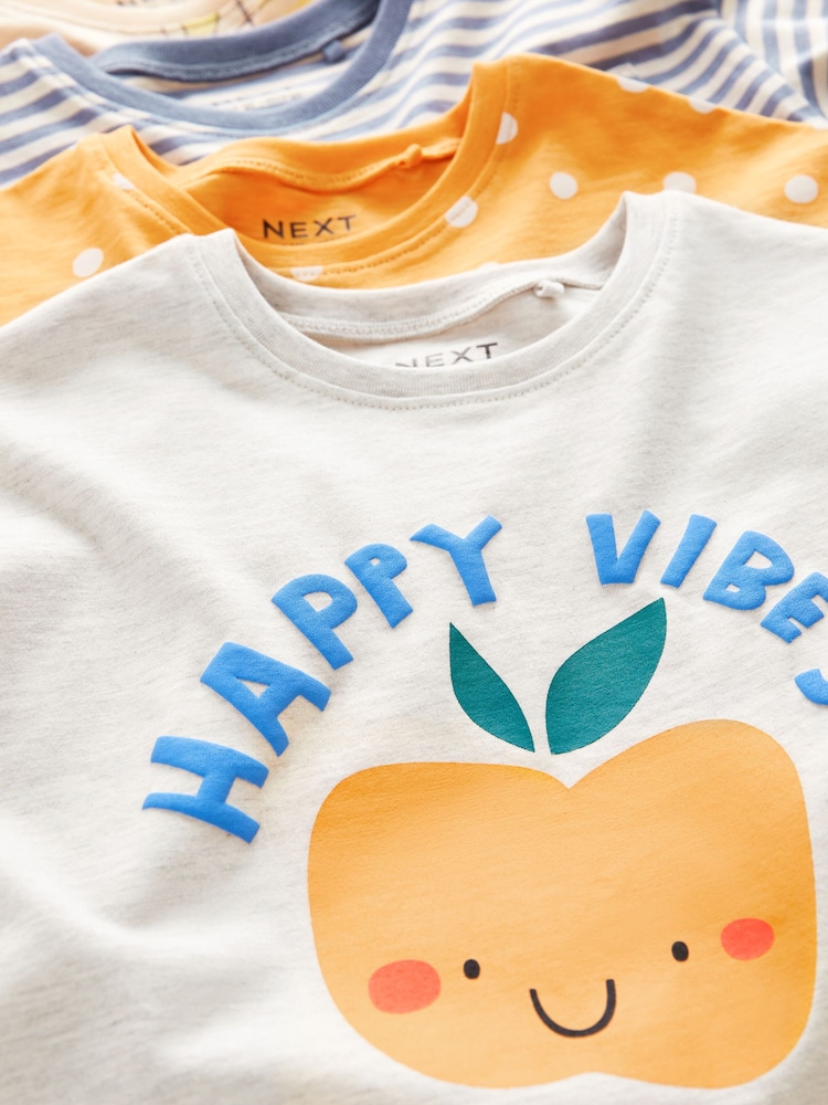 Yellow 100% Cotton Short Sleeve T-Shirt 4 Pack (3mths-7yrs) - Image 7 of 7 Yellow 100% Cotton Short Sleeve T-Shirt 4 Pack (3mths-7yrs) - Image 7 of 7