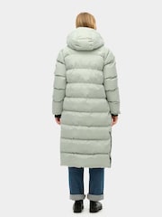 Superdry Puritan Grey Microfibre Longline Puffer Coat - Image 2 of 6