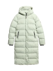 Superdry Puritan Grey Microfibre Longline Puffer Coat - Image 4 of 6