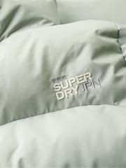 Superdry Puritan Grey Microfibre Longline Puffer Coat - Image 5 of 6